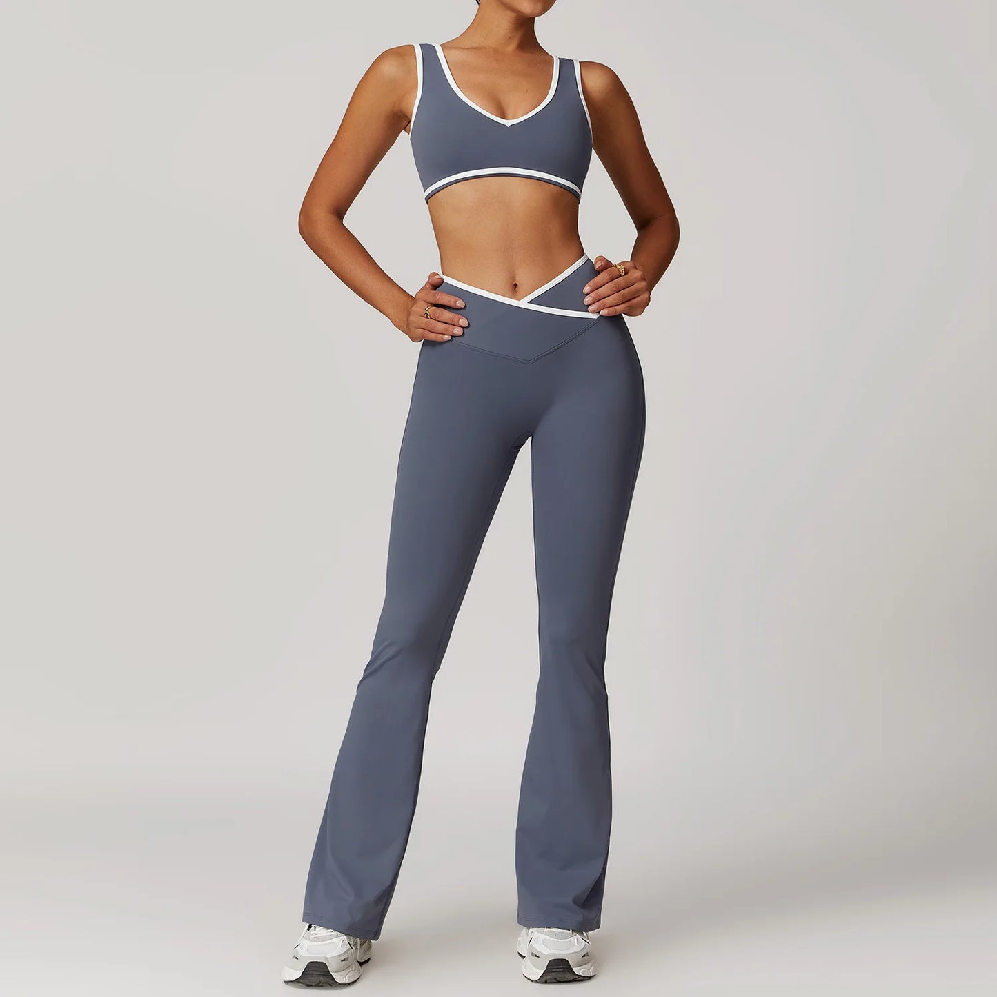2-Piece Sculpt-Fit Yoga Set | High-Waisted Seamless Gym Leggings & Sports Bra Duo | High-Compression 2026 Athletic & Workout Outfit