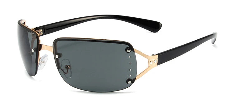 Sparkling Diamond Rimless Sunglasses for Women | Y2K Vintage Goggles