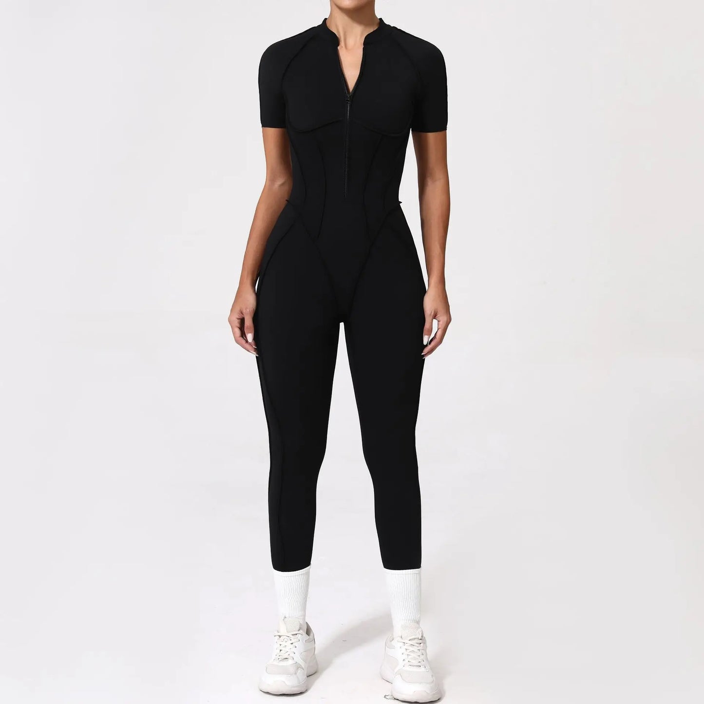 2026 Sculpt-Fit Zipper Yoga Jumpsuit | Hip-Lifting Backless One-Piece Bodysuit | Sexy Seamless Workout & Gym Clothing for Women