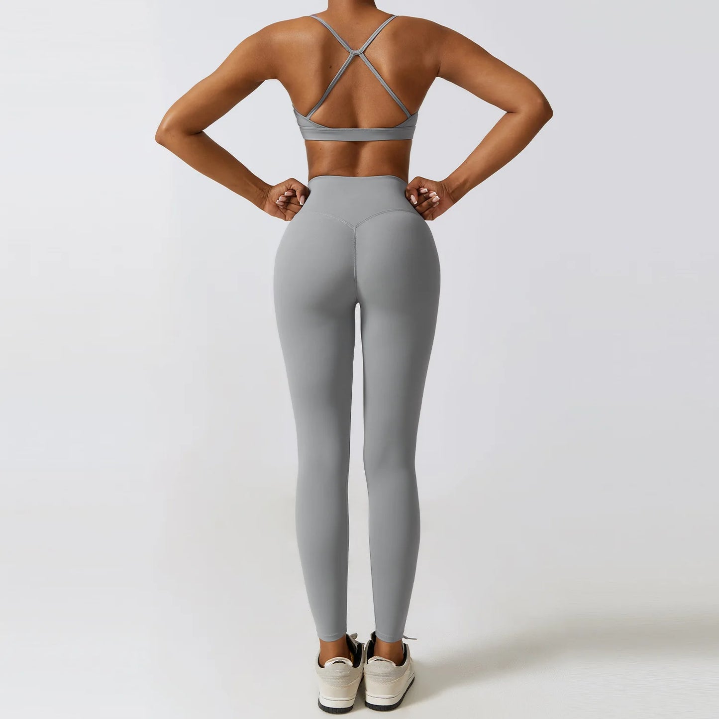 2/3-Piece Sculpt-Fit Yoga Set | High-Waisted Seamless Gym Leggings & Sports Bra | Long-Sleeved Performance Crop Top Workout Outfit