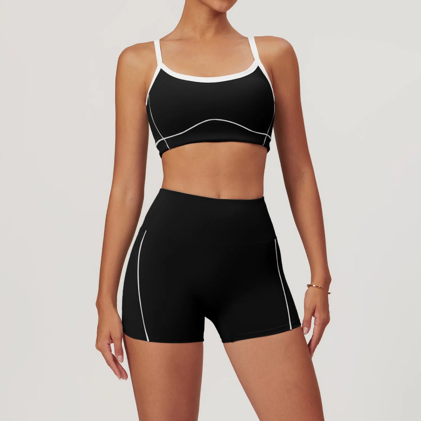 2-Piece Sculpt-Fit Yoga Set | High-Waisted Wide-Leg Flare Pants & Sports Bra | Supportive Workout Shorts & Fitness Activewear Suit