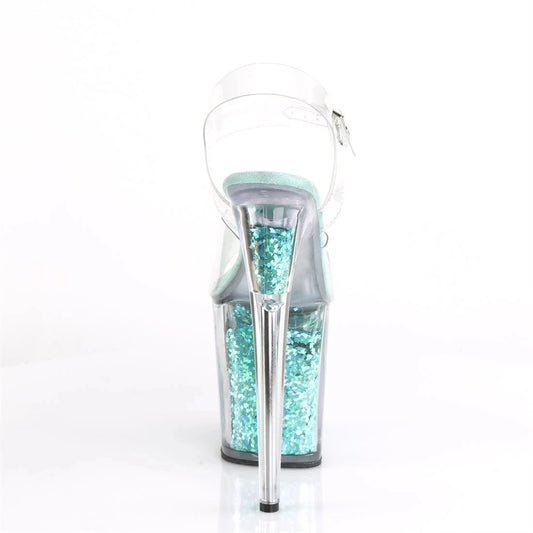 20CM Crystal Sequin Platform Heels | Professional PVC Pole Dance Stilettos