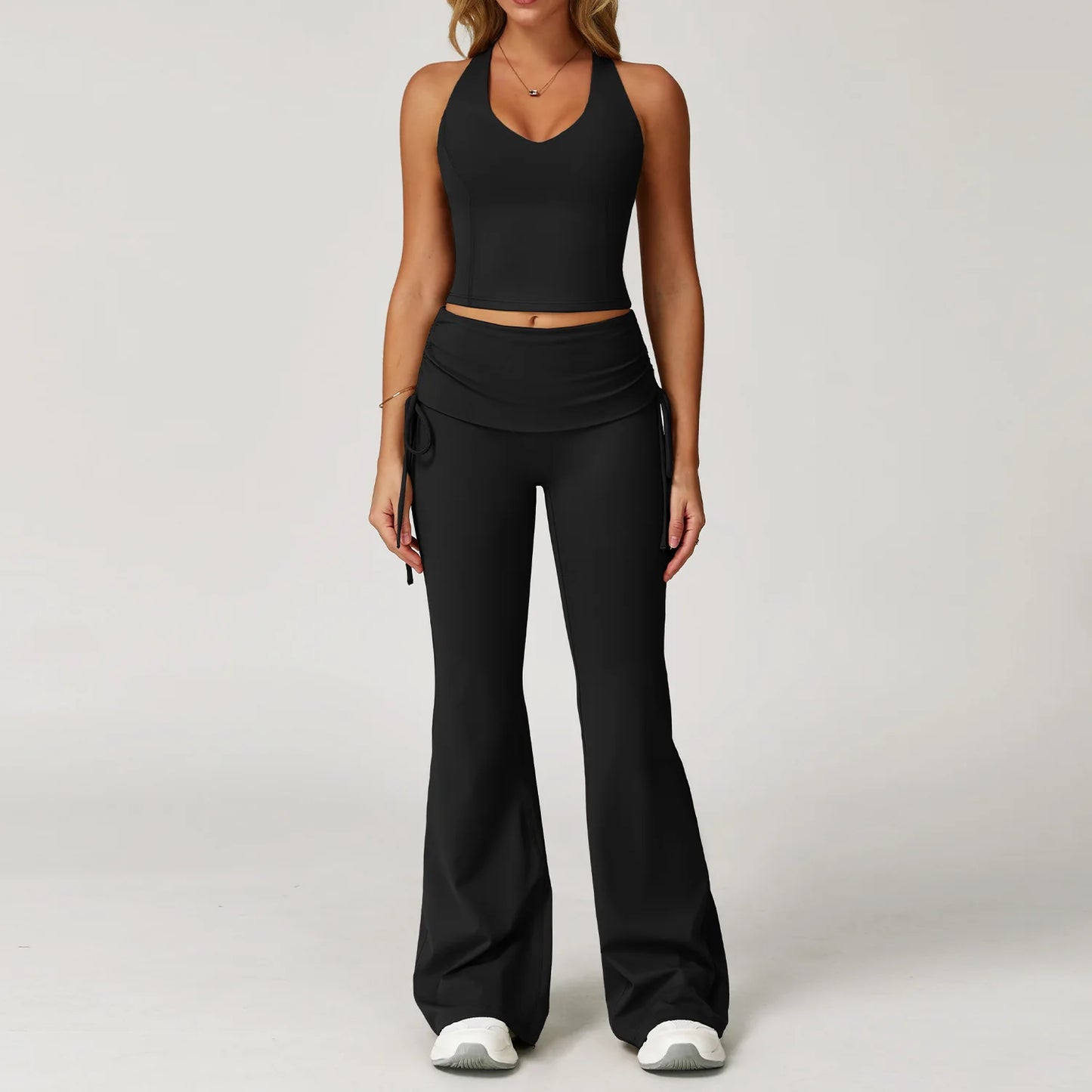 2-Piece Performance Yoga Set | High-Waisted Squat-Proof Leggings & Athletic Sports Bra