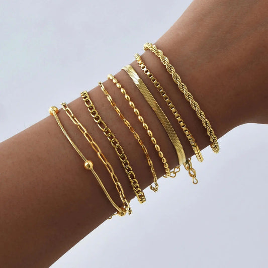 Waterproof 18K Gold Plated Herringbone Bracelet | Non-Tarnish Thin Stainless Steel Snake Chain | Stackable "Liquid Gold" Jewelry