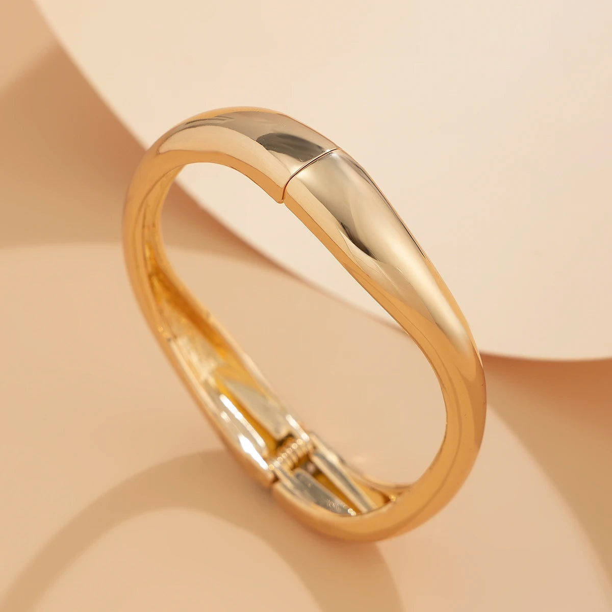 4-Style Liquid Gold "Water Drop" Spring Bangles | Luxury Irregular Geometric Cuff Set