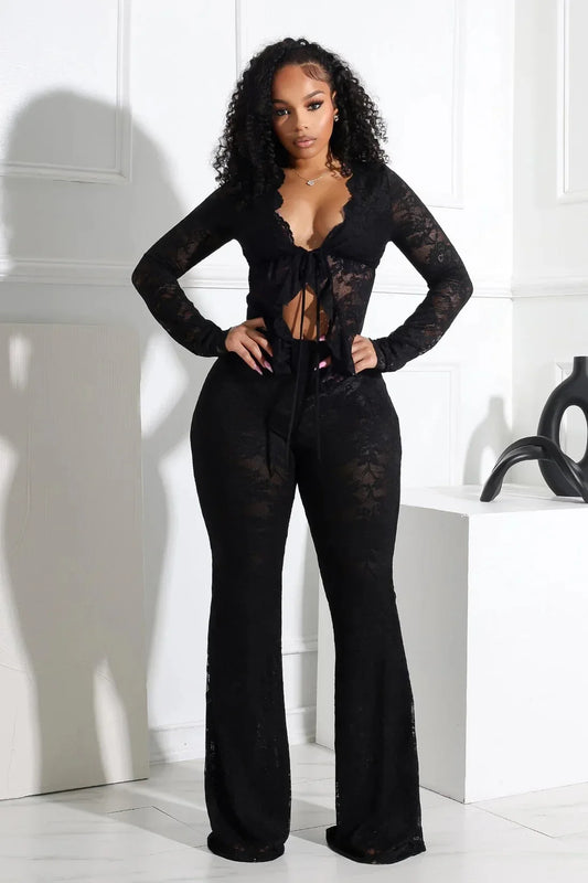 Lace Illusion Two-Piece Evening Set | 2026 Streetwear & Night Out Outfit
