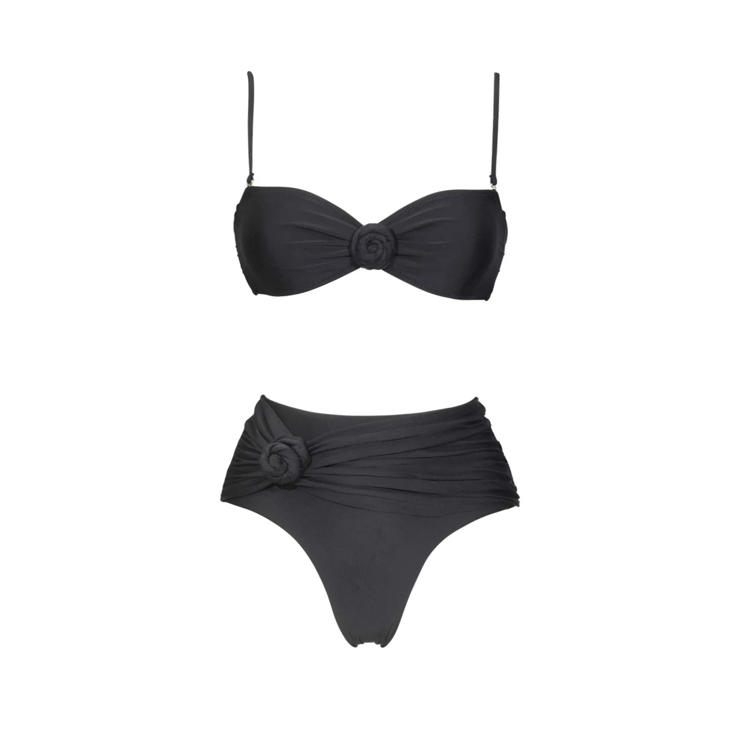 3-Piece 3D Floral Bikini Set | Push-Up Swimsuit with Matching Mesh Cover-Up Skirt