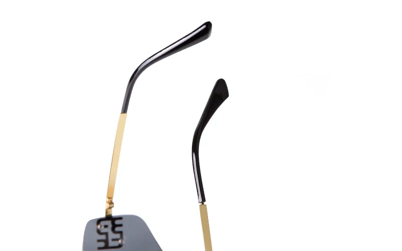 Unisex Rimless Mirrored Sunglasses with Curved Lens | UV400 Luxury Eyewear