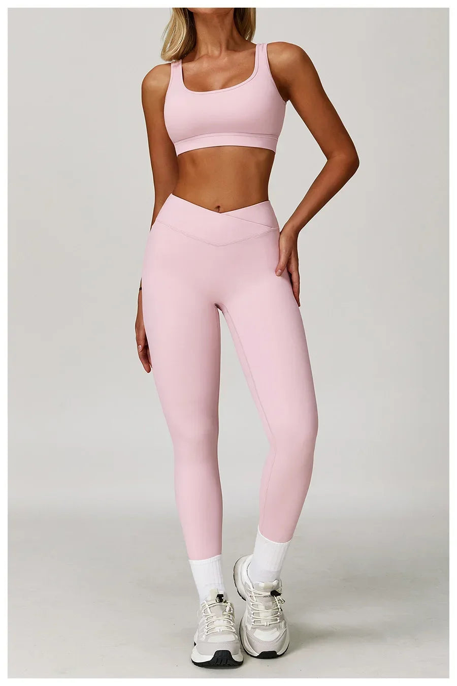 2-Piece Sculpting Yoga Set | High-Waisted Seamless Leggings & Performance Top