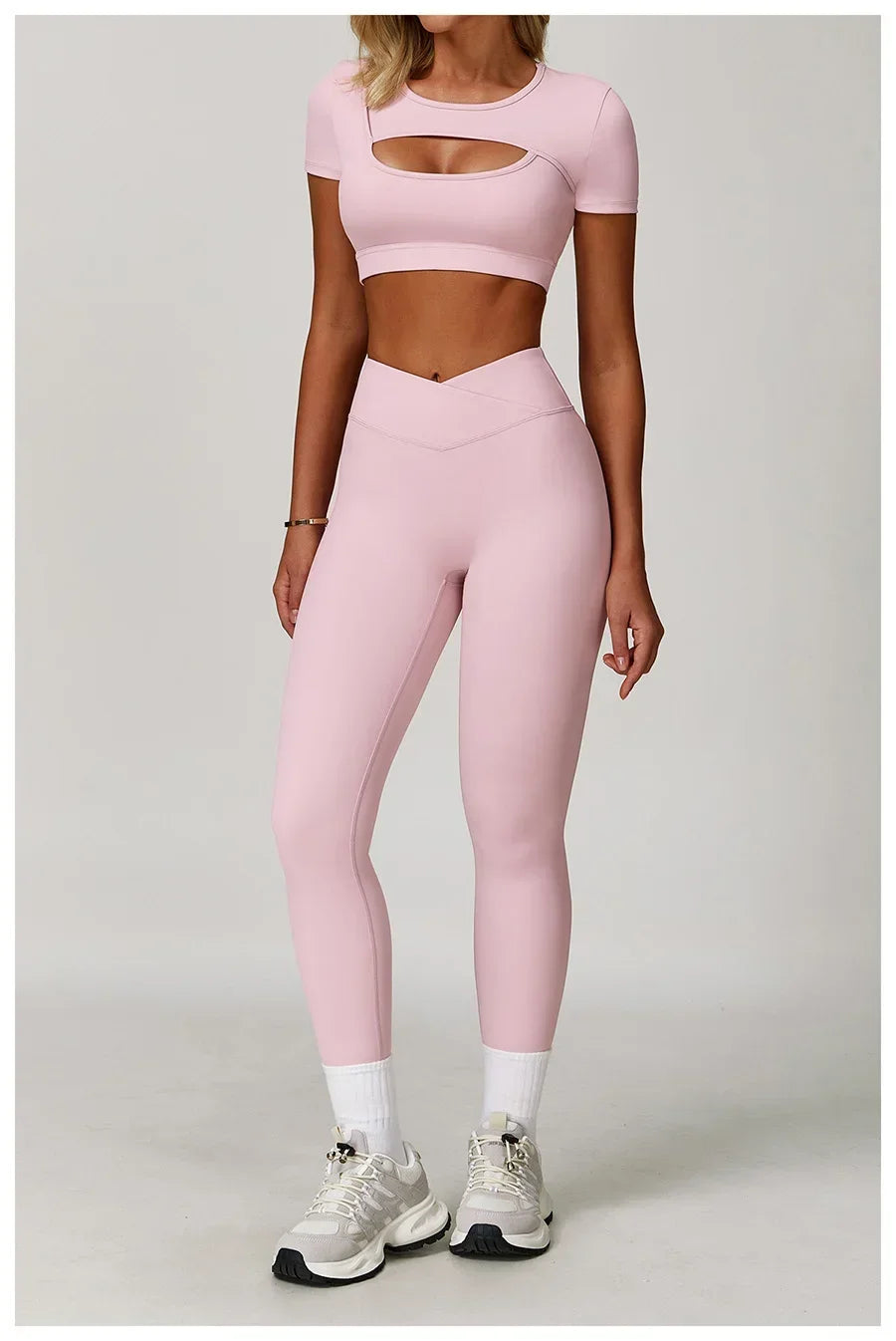 2-Piece Sculpting Yoga Set | High-Waisted Seamless Leggings & Performance Top