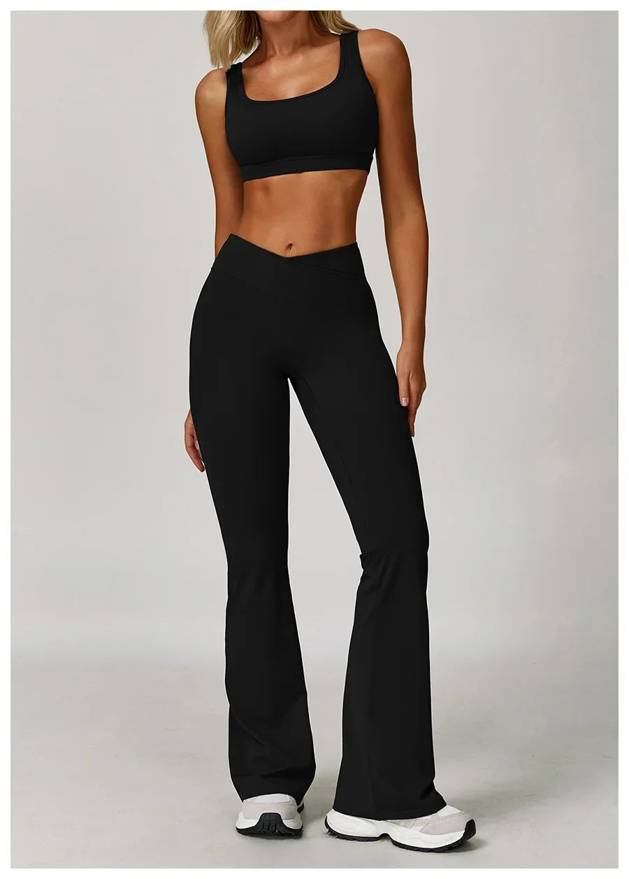 2-Piece Sculpting Yoga Set | High-Waisted Seamless Leggings & Performance Top