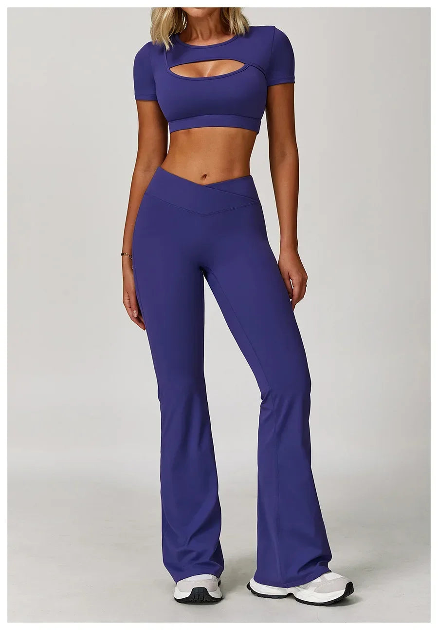 2-Piece Sculpting Yoga Set | High-Waisted Seamless Leggings & Performance Top