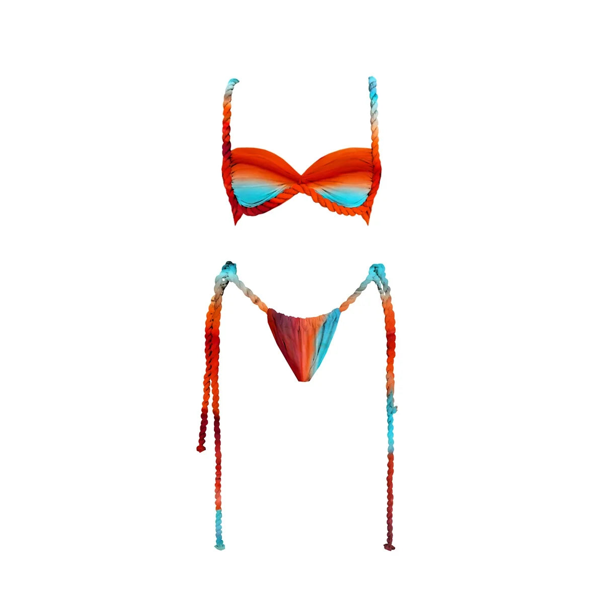 3-Piece Sexy Crochet Bikini Set | Halter Push-Up Swimsuit & Strappy Beachwear Bodysuit