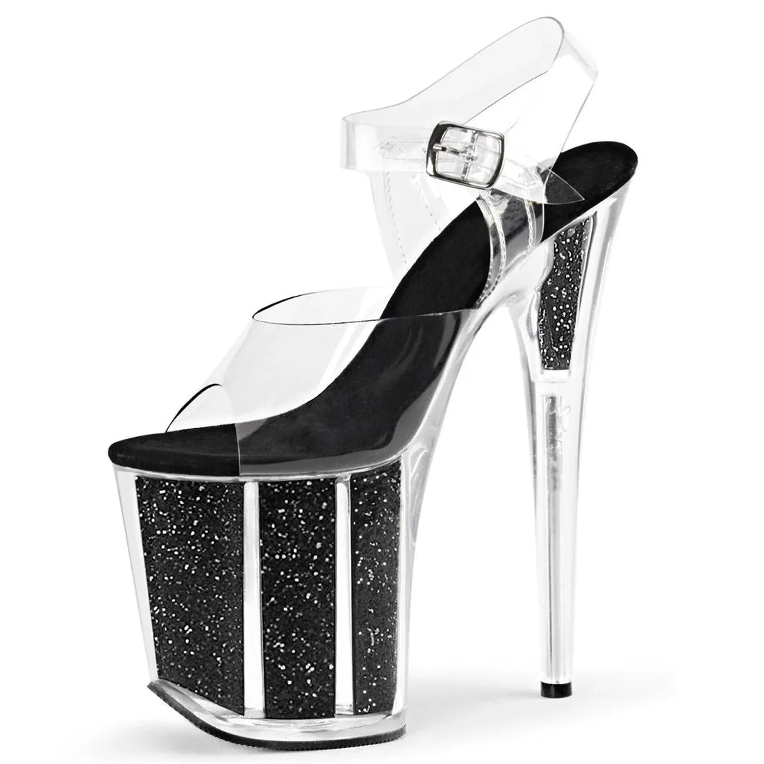 20CM Crystal Sequin Platform Heels | Professional PVC Pole Dance Stilettos