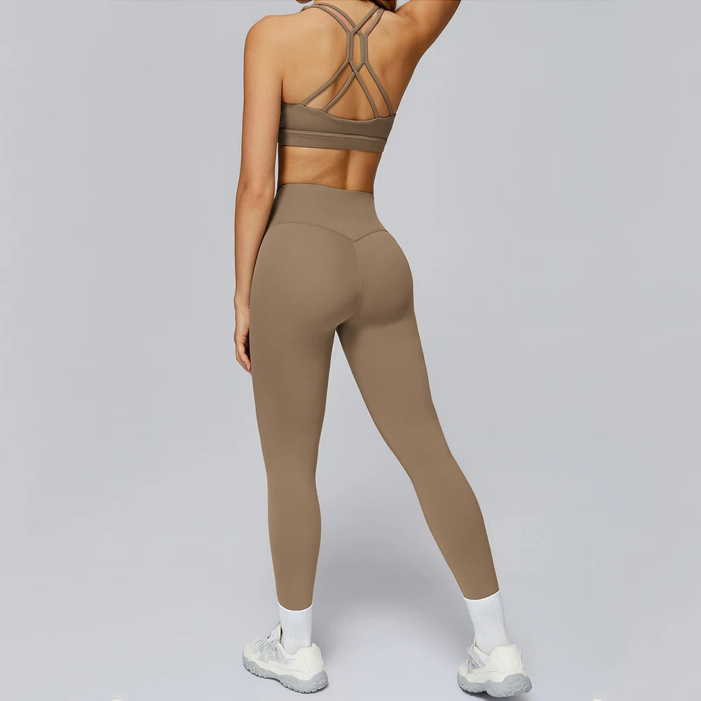 2-Piece Sculpting Yoga Set | High-Waisted Seamless Leggings & Performance Sports Bra