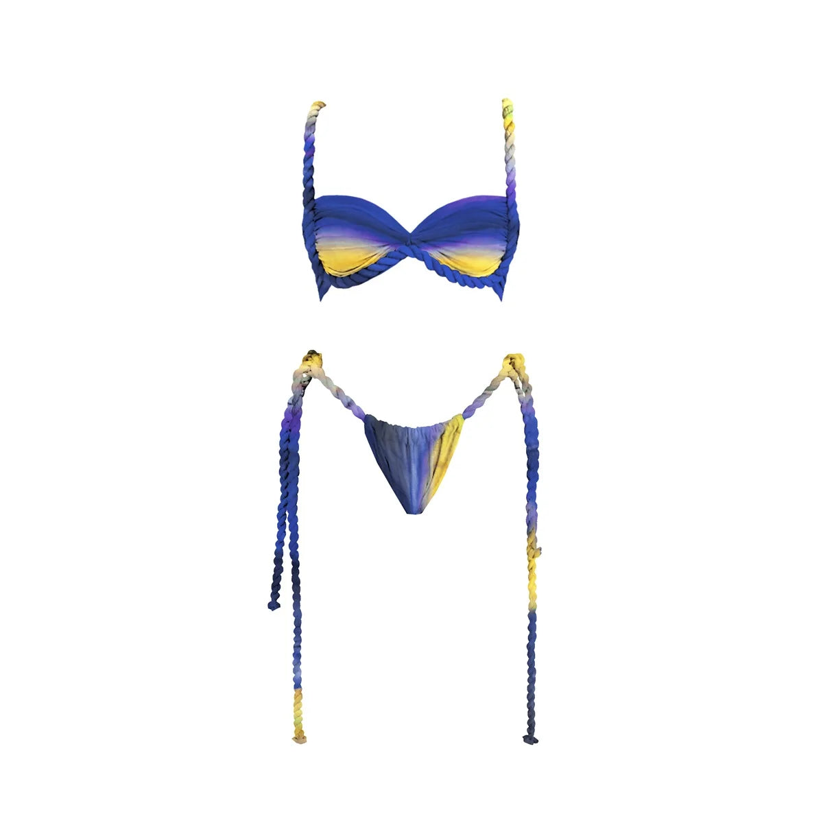 3-Piece Sexy Crochet Bikini Set | Halter Push-Up Swimsuit & Strappy Beachwear Bodysuit