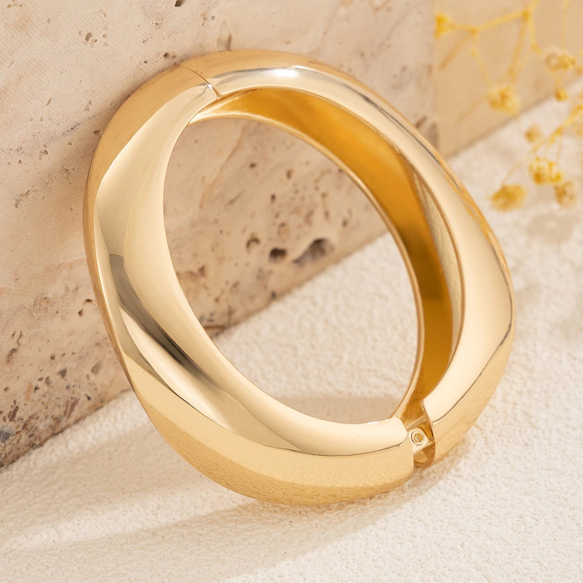 4-Style Liquid Gold "Water Drop" Spring Bangles | Luxury Irregular Geometric Cuff Set