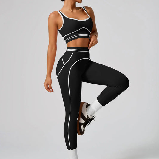 2-Piece Sculpt-Fit Seamless Yoga Set | High-Waisted Gym Leggings & Supportive Sports Bra | 2026 Minimalist Workout & Fitness Outfit