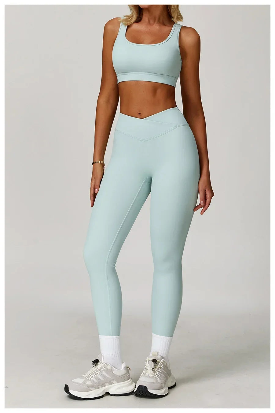 2-Piece Sculpting Yoga Set | High-Waisted Seamless Leggings & Performance Top