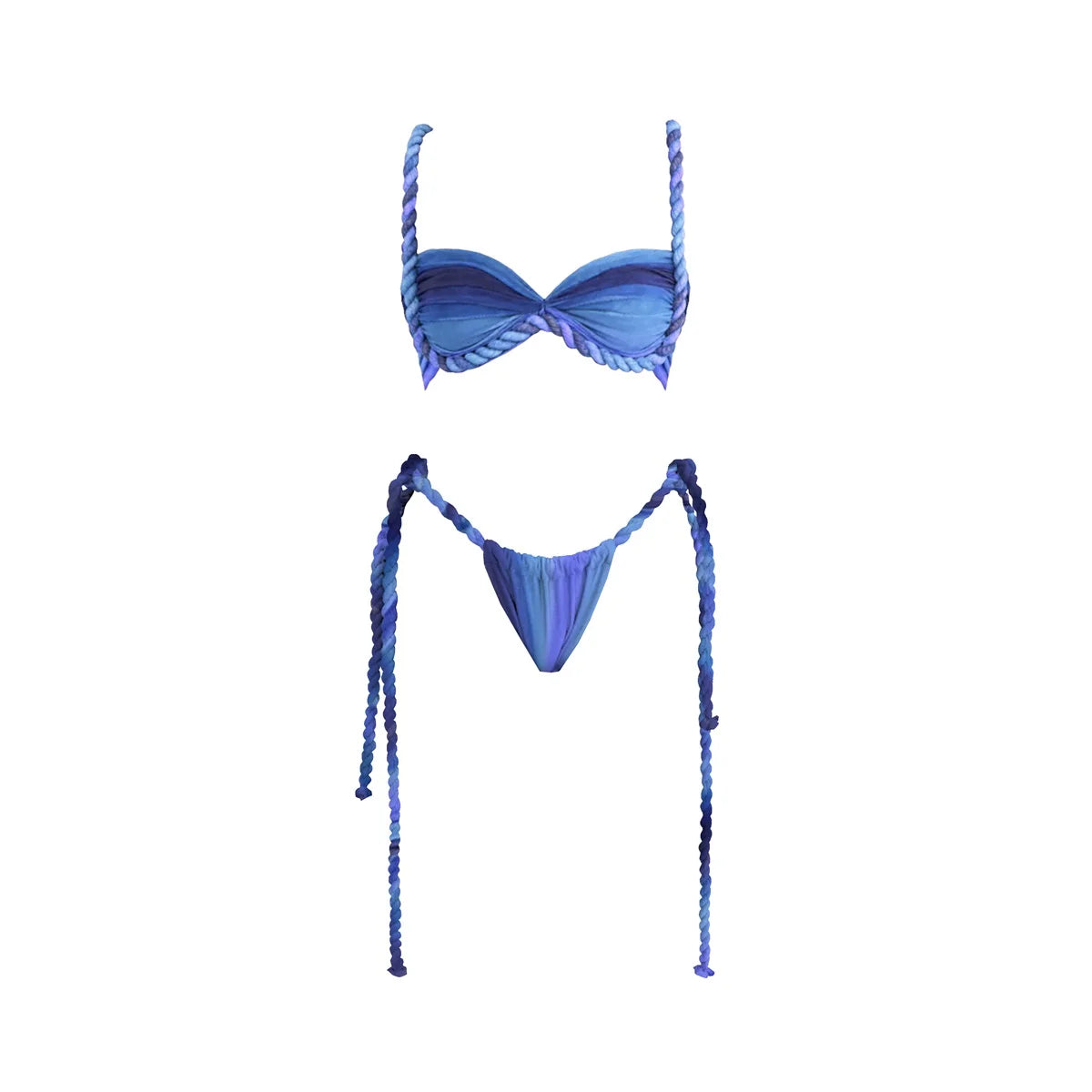 3-Piece Sexy Crochet Bikini Set | Halter Push-Up Swimsuit & Strappy Beachwear Bodysuit